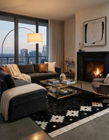5' 2 x 8' Cowhide Stocks Rug
