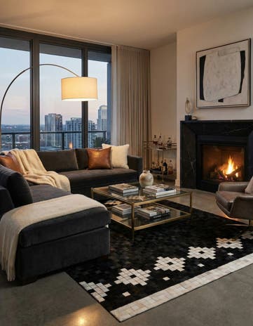 5' 2 x 8' Cowhide Stocks Rug