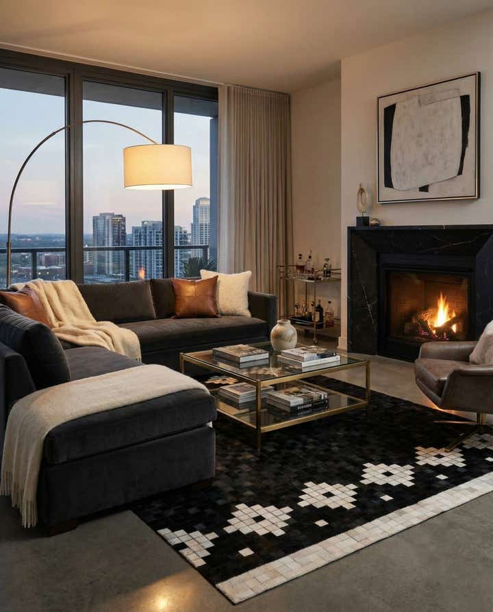 5' 2 x 8' Cowhide Stocks Rug