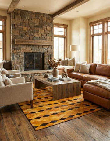 5' 1 x 8' Cowhide Stocks Rug
