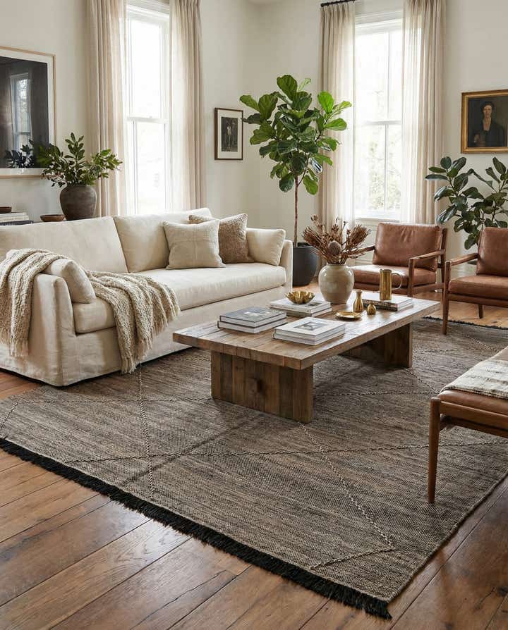 7' x 9' 8 Hand Knotted Moroccan Wool Rug