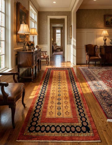 2' 11 x 6' 6 Luribaft Wool Runner Rug