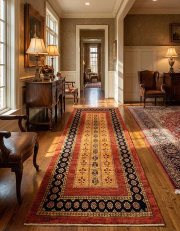 2' 11 x 6' 6 Luribaft Wool Runner Rug