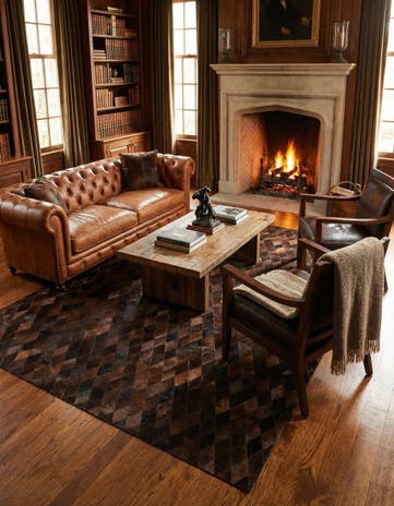 6' 6 x 9' 10 Cowhide Stocks Rug