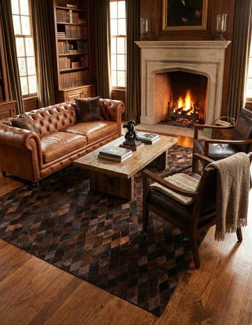 6' 6 x 9' 10 Cowhide Stocks Rug