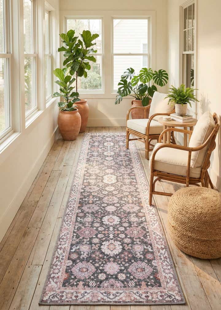 2' 7 x 12' Washable Timeless Runner Rug