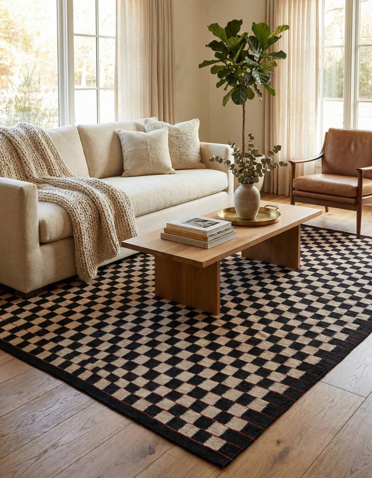 Detail image of 6' 6 x 9' 6  Hand Woven Kilim Modern Wool Rug