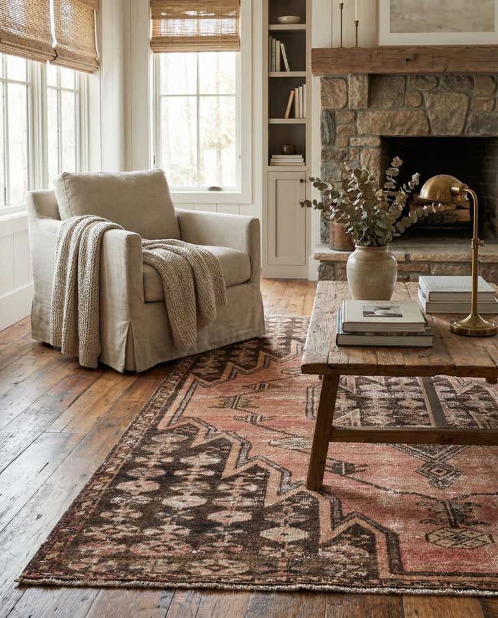 3' 7 x 6' 4 Hand Knotted Ultra Vintage Persian Wool Rug