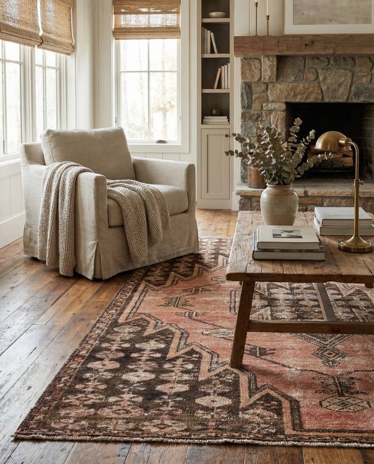 Detail image of 3' 7 x 6' 4 Hand Knotted Ultra Vintage Persian Wool Rug