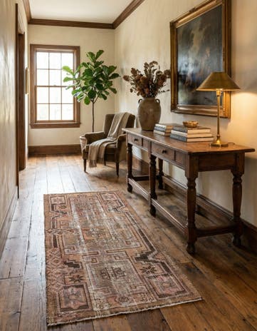 3' 2 x 6' 2 Hand Knotted Ultra Vintage Persian Wool Runner Rug