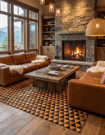 8' 1 x 10' 5 Cowhide Stocks Rug