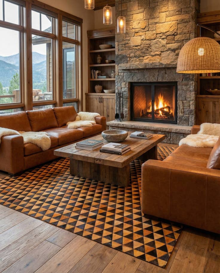 Detail image of 8' 1 x 10' 5 Cowhide Stocks Rug