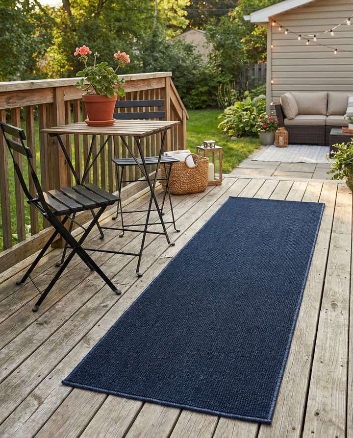 2' x 6' 1 Easy-Clean Solid Indoor / Outdoor Runner Rug