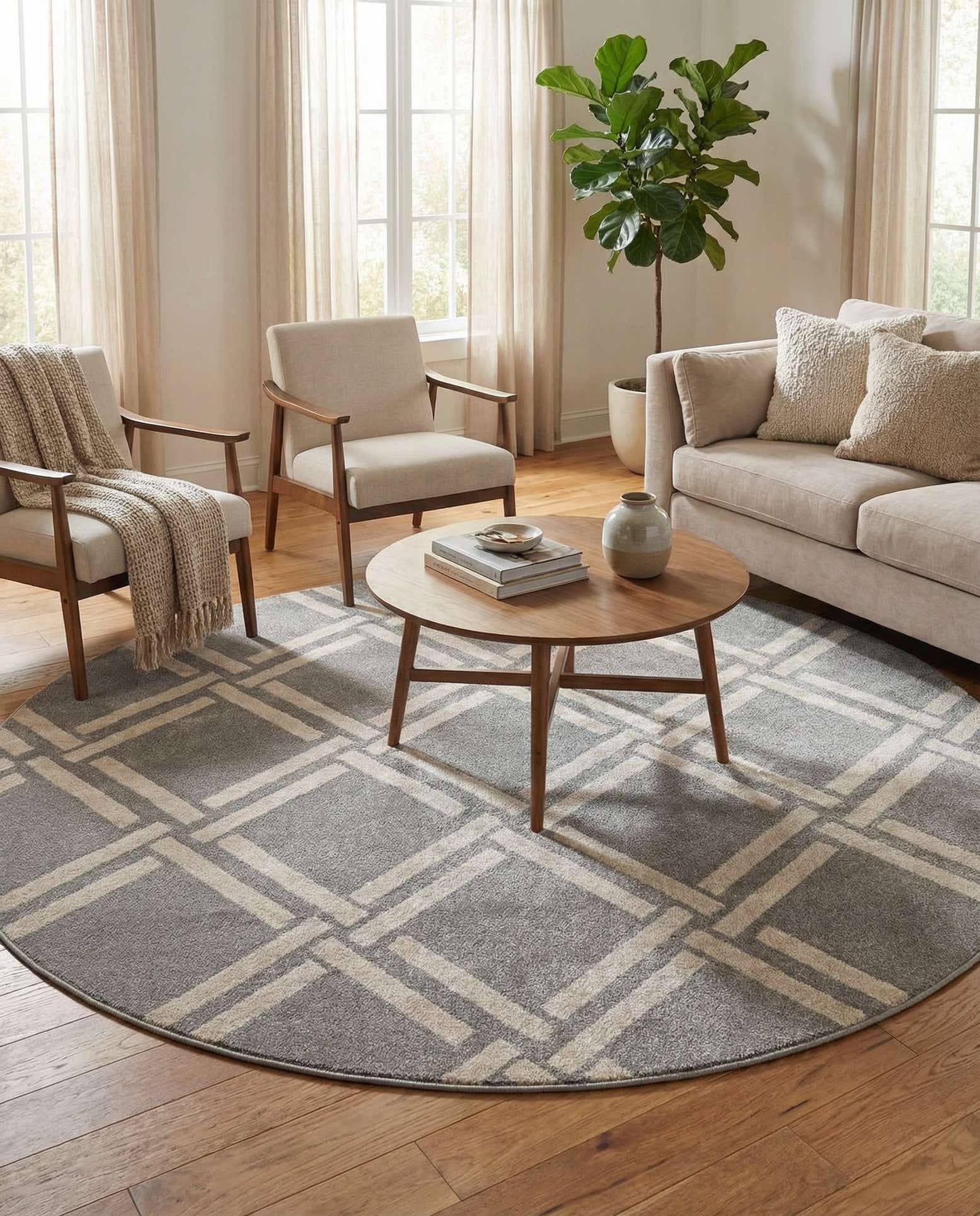 8' x 8' Lattice Round Rug