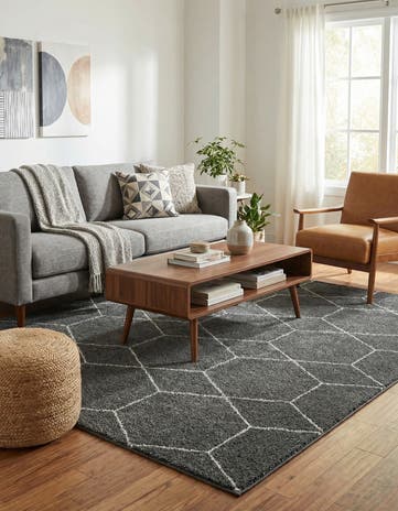 7' 10 x 7' 10 Lattice Frieze Square Rug