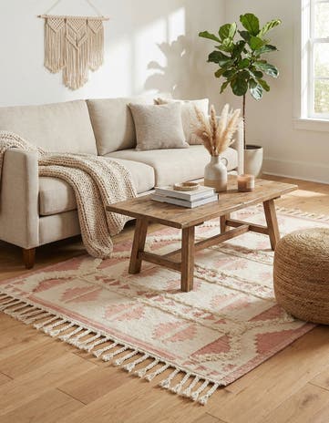 5' 1 x 8' Hand Woven Arizona Wool Rug