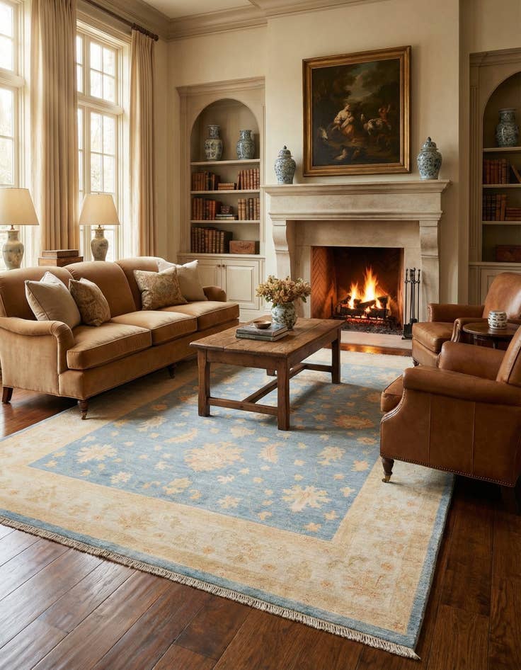 Detail image of  5' 2 x 8'  Hand Knotted Peshawar Ziegler Rug