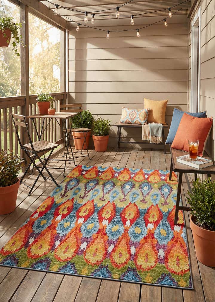 4' x 6' Easy-Clean Modern Indoor / Outdoor Rug