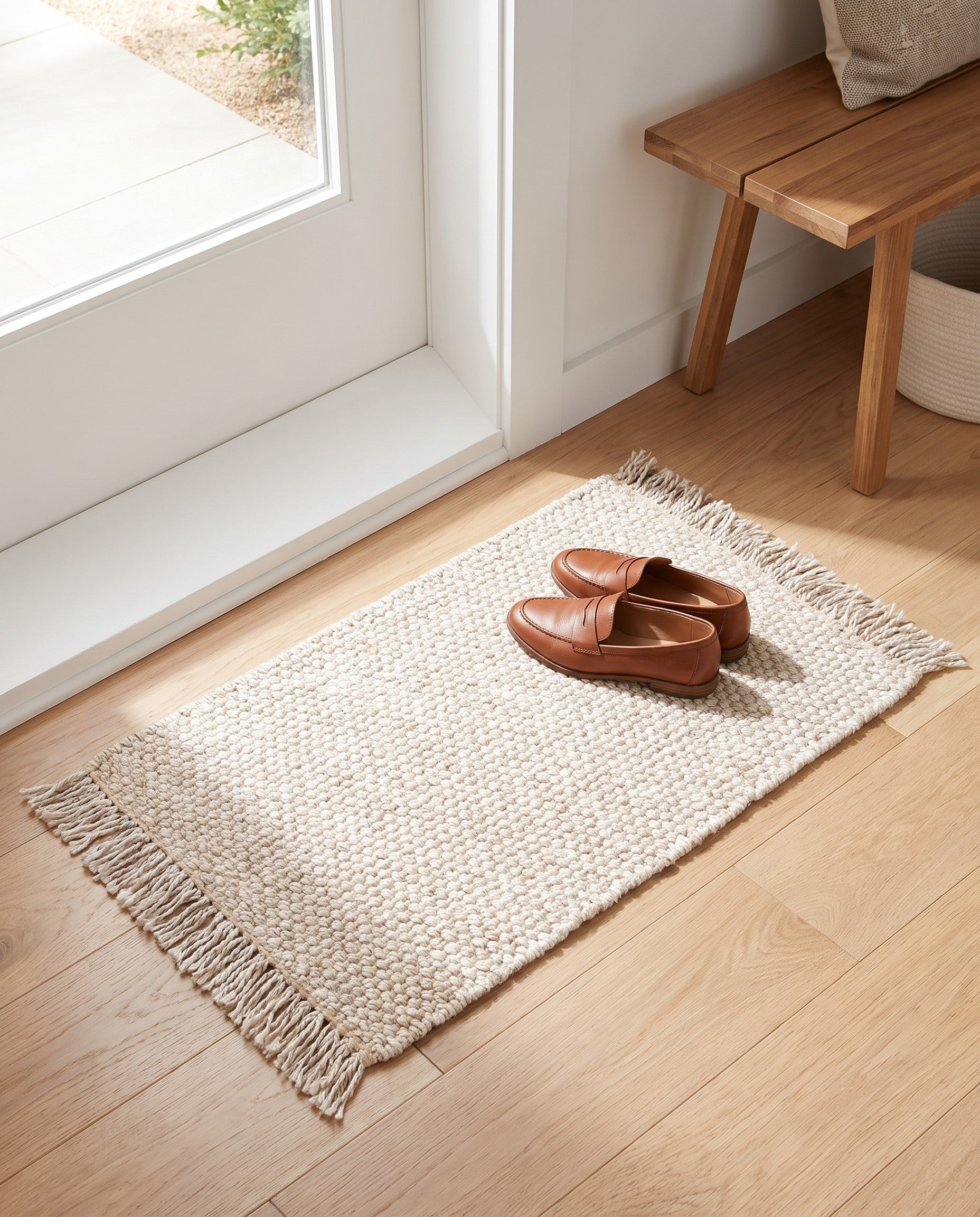 2' x 3' 1 Hand Woven Chunky Jute Rug