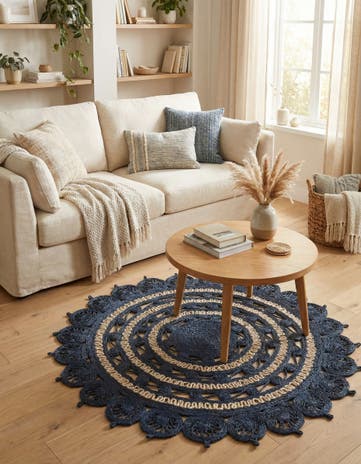5' 1 x 5' 1 Handmade Braided Jute Round Rug