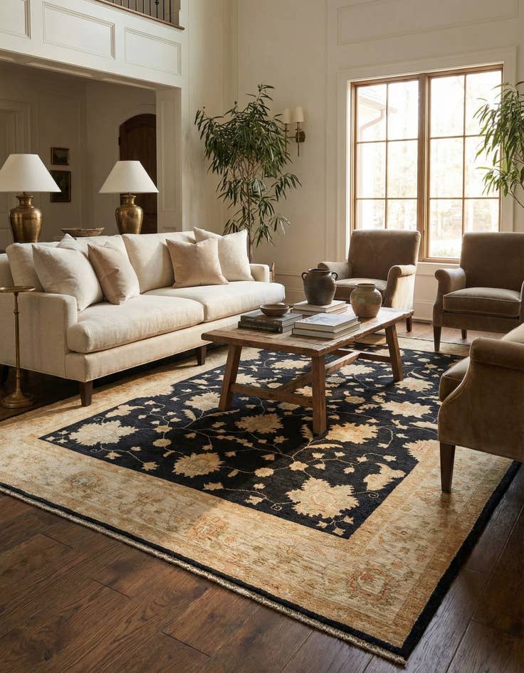 Detail image of 5' 9 x 7' 10  Hand Knotted Peshawar Ziegler Rug