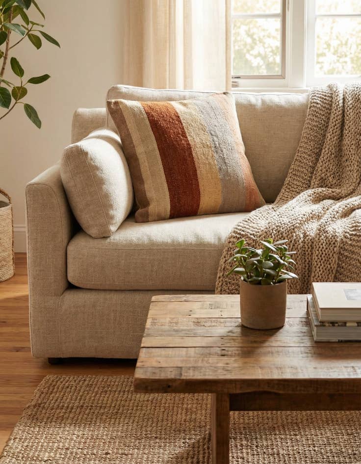 Detail image of 1' 6 x 1' 6  Hand Woven Pillow Wool Square Rug