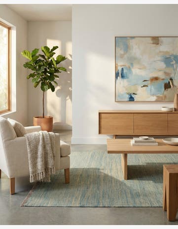 4' 4 x 6' 1 Hand Woven Kilim Modern Wool Rug