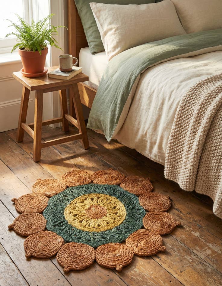 Detail image of 2' x 2'  Hand Braided Jute Round Rug