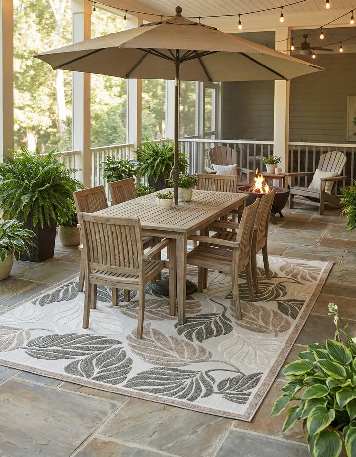 7' x 10' Easy-Clean Botanical Indoor / Outd...