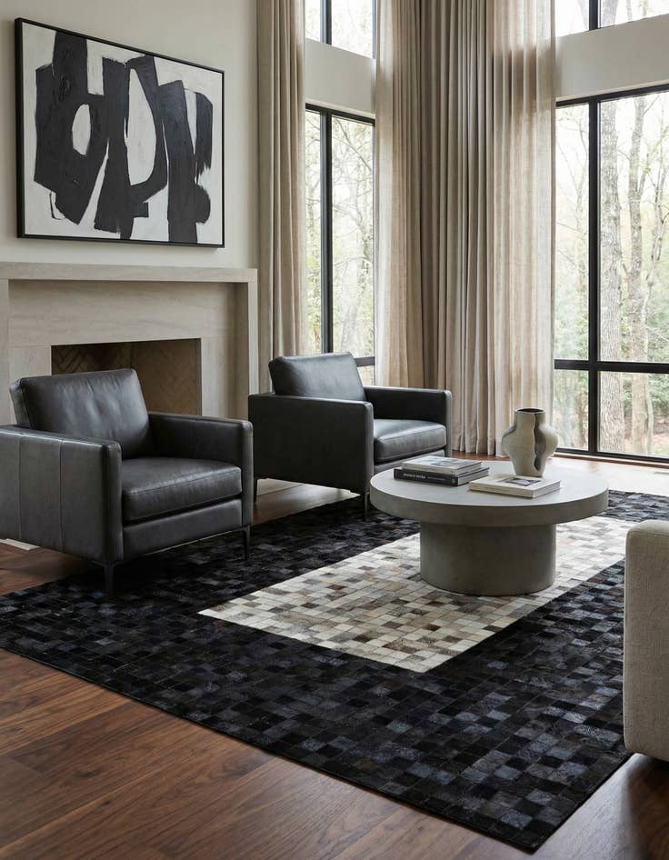 Detail image of  5' x 7' 11 Cowhide - Patchwork Rug