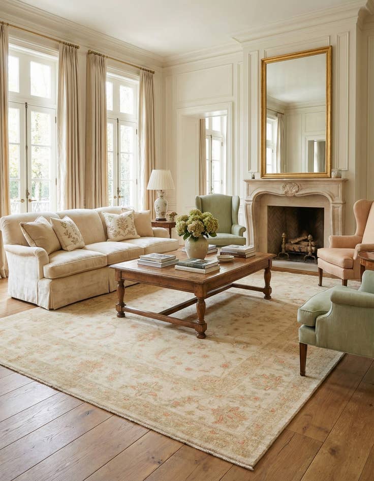 Detail image of  8' 2 x 11' 6  Hand Knotted Peshawar Ziegler Rug