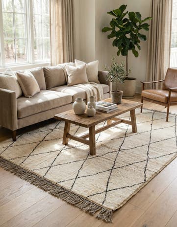 6' 3 x 9' Hand Knotted Moroccan Wool Rug