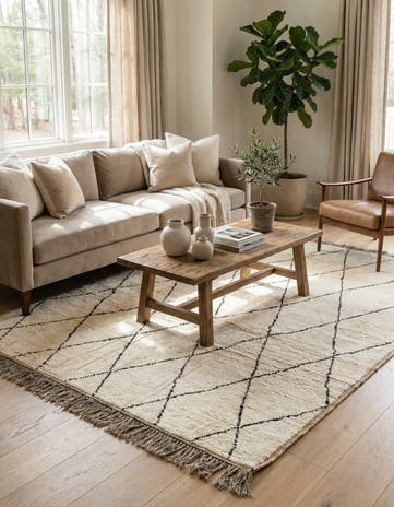 6' 3 x 9' Hand Knotted Moroccan Wool Rug