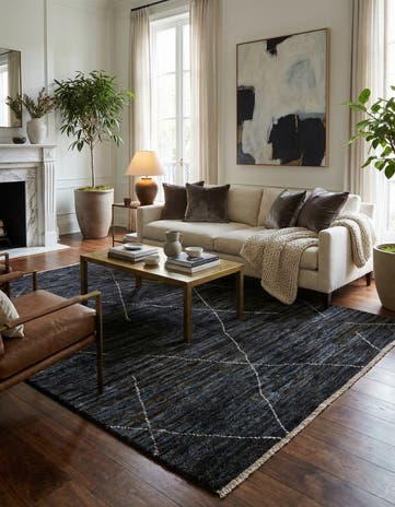 4' 5 x 6' 4 Hand Knotted Moroccan Wool Rug