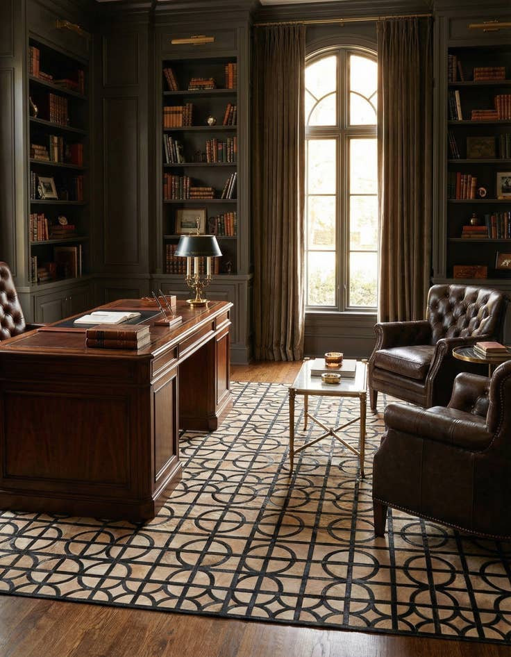 Detail image of  8' 2 x 10' Cowhide Leather Rug