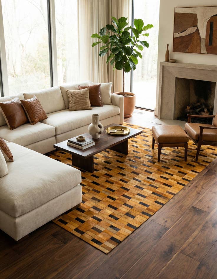 Detail image of  8' 1 x 10' 1 Cowhide - Patchwork Rug