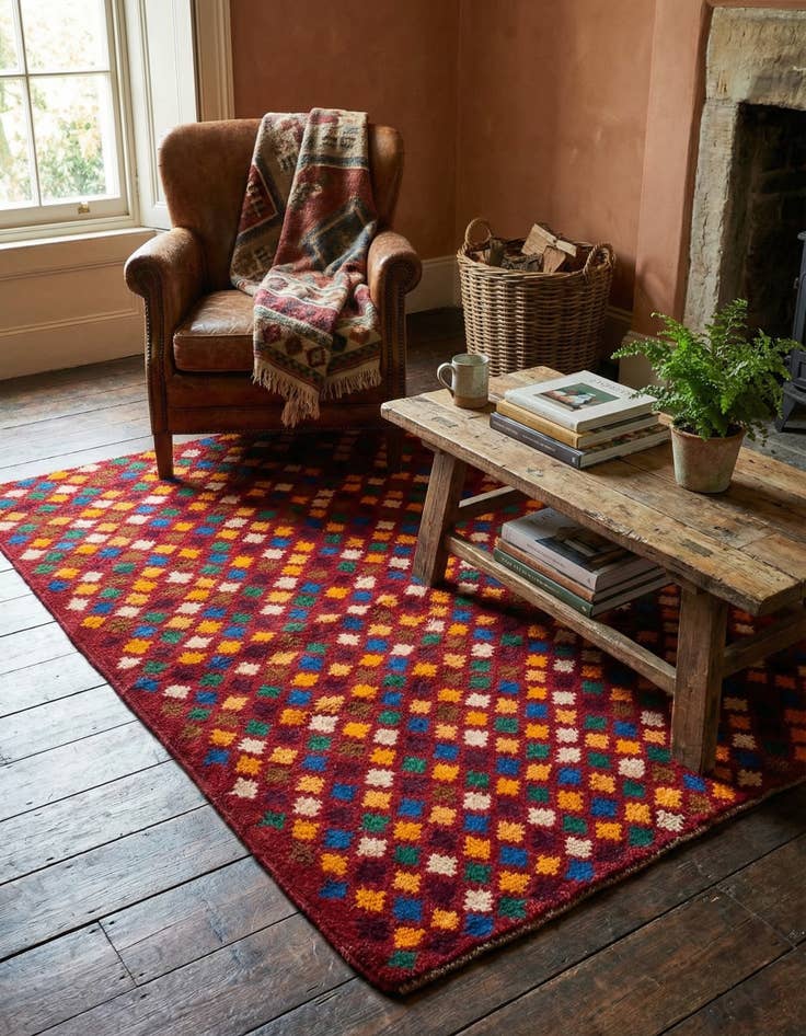 Detail image of 4' x 6'  Hand Knotted Balouch Wool Rug