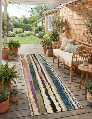 2' 7 x 10' Easy-Clean Modern Indoor / Outdoor Runner Rug