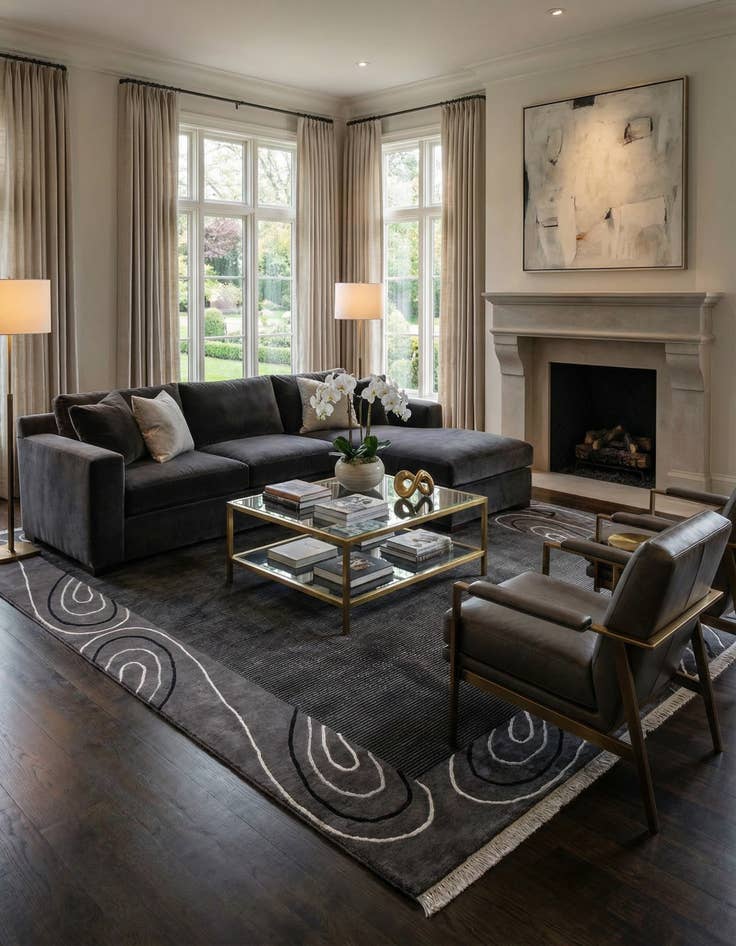 Detail image of 6' 7 x 9' 10  Hand Knotted Darya Wool Rug