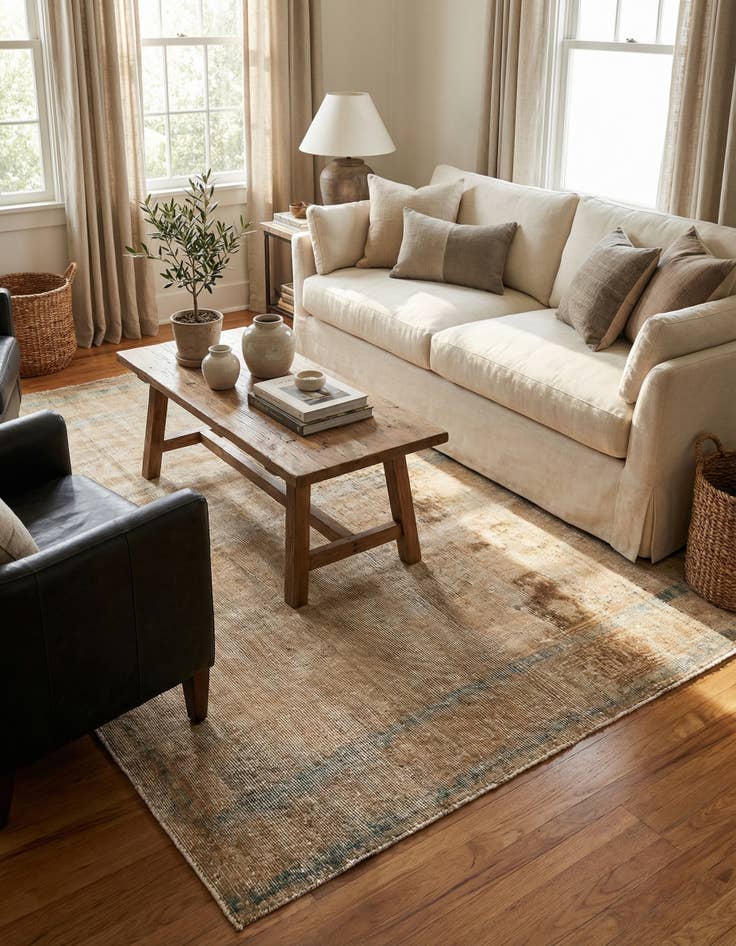 Detail image of 3' 4 x 5' 6  Hand Knotted Ultra Vintage Persian Wool Rug