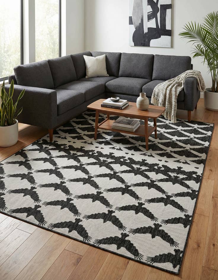 Detail image of  7' 10 x 10'  Washable Modern Indoor / Outdoor Rug