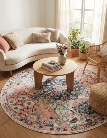 Pink Charleston Round Rug