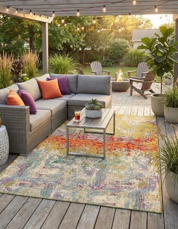 6' x 9' Easy-Clean Modern Indoor / Outdoor Rug