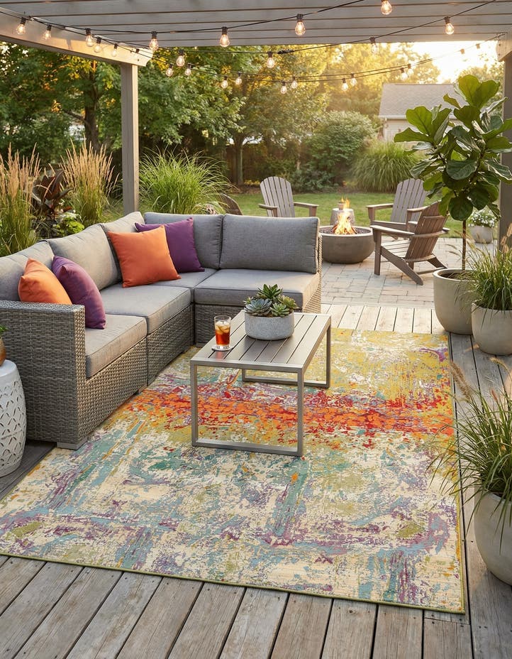6' x 9' Easy-Clean Modern Indoor / Outdoor...