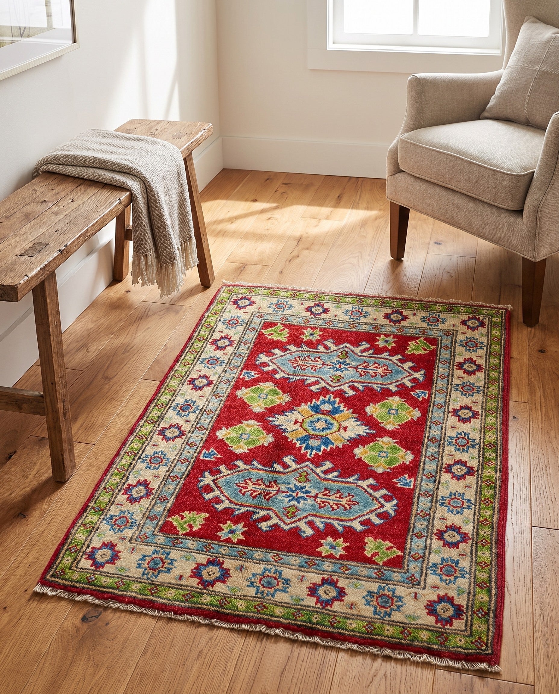 2' 1 x 2' 10 Hand Knotted Kazak Rug