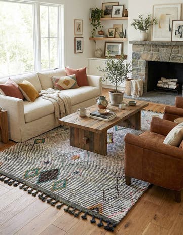 5' 4 x 7' 8 Hand Knotted Moroccan Wool Rug