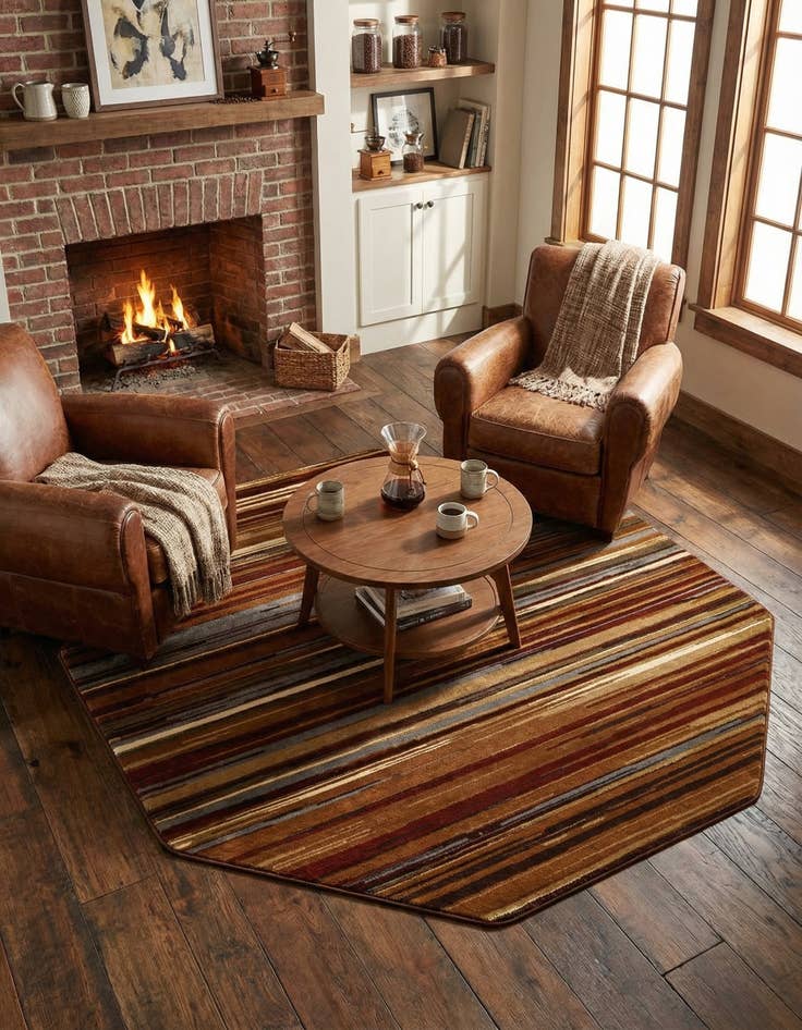 Detail image of 7' x 7' Coffee Shop Octagon Rug