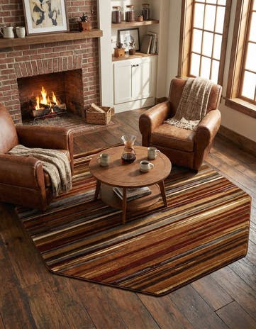 Beige Cafe Octagon Rug