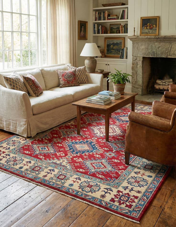 Detail image of  6' 9 x 9' 3  Hand Knotted Kazak Rug