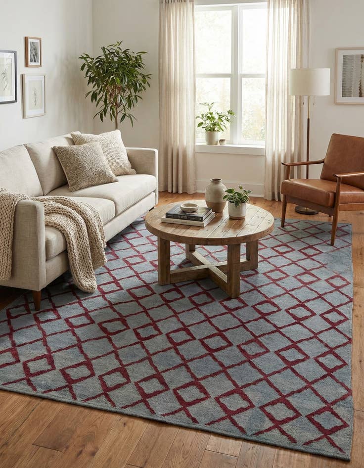 Detail image of 6' 3 x 7' 10  Hand Woven Kilim Modern Wool Square Rug